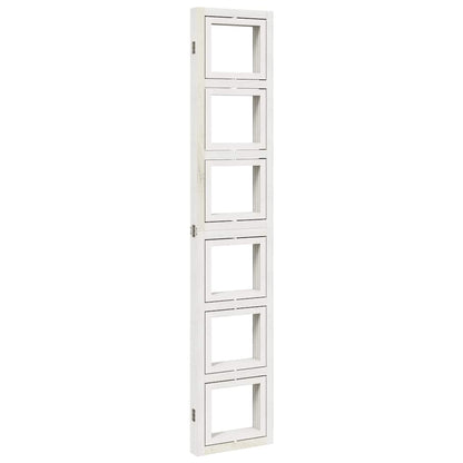 White Solid Wood Room Divider, 4 Panels, Paulownia Wood Design