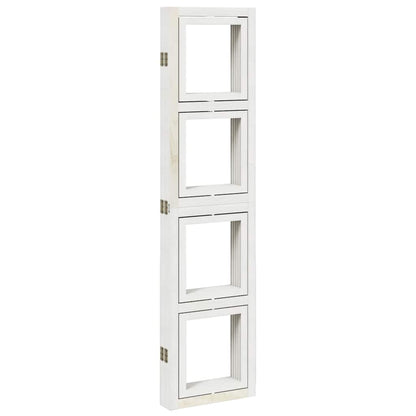 White Solid Wood Paulownia 5-Panel Room Divider