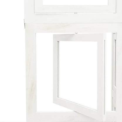 Room Divider 5 Panels White Solid Wood Paulownia