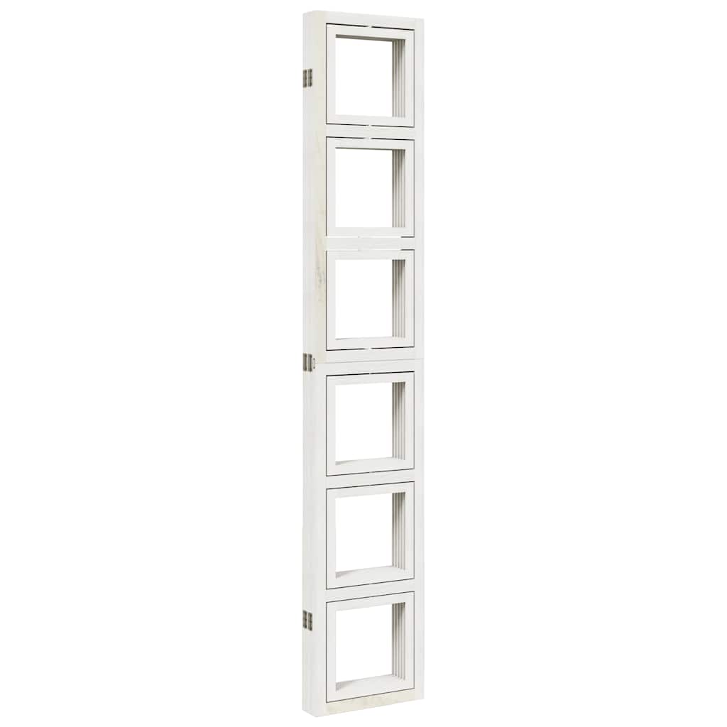 White Solid Wood 5-Panel Room Divider - Paulownia Design