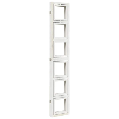 White Solid Wood 5-Panel Room Divider - Paulownia Design