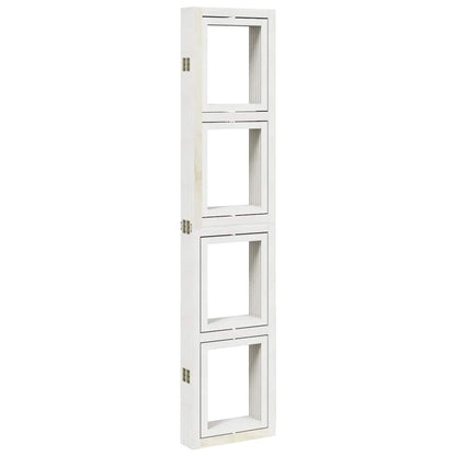 White Solid Wood 6-Panel Room Divider - Paulownia Elegance