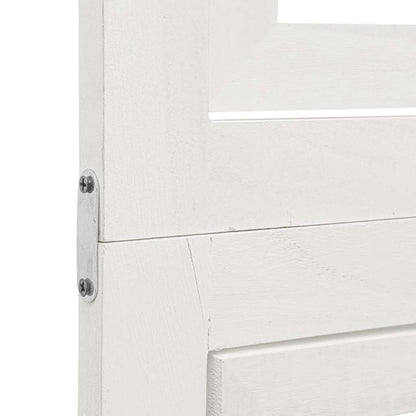 White Solid Wood 6-Panel Room Divider - Paulownia Elegance
