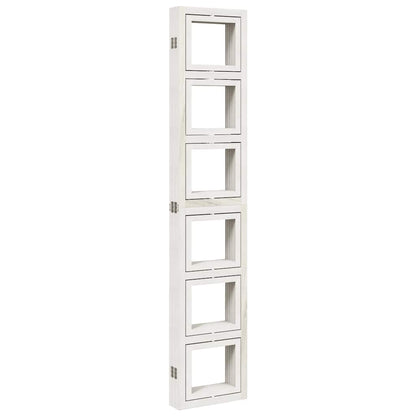 White Solid Wood Room Divider - 6 Panels, Paulownia Material