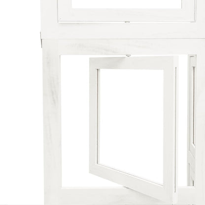 White Solid Wood Room Divider - 6 Panel Paulownia Screen
