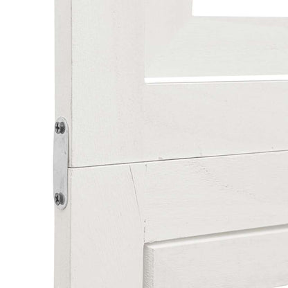 White Solid Wood Room Divider - 6 Panel Paulownia Screen