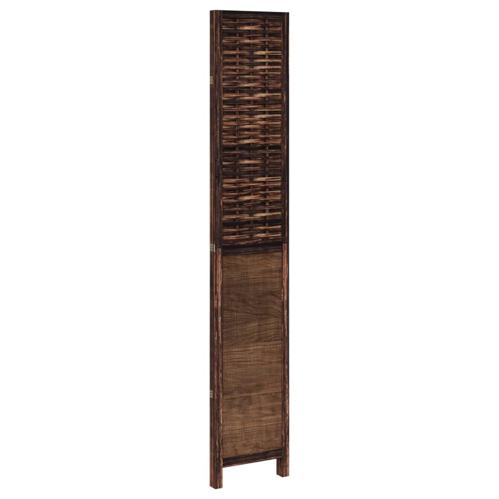 3-Panel Dark Brown Solid Wood Paulownia Room Divider