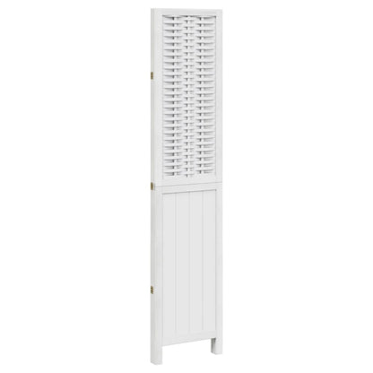 3-Panel Solid Wood Room Divider - White Paulownia Elegance