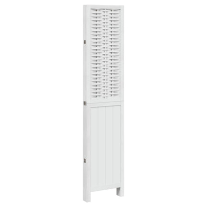 White Solid Wood Paulownia 4-Panel Room Divider