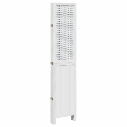 5-Panel Room Divider – Solid Paulownia Wood in White