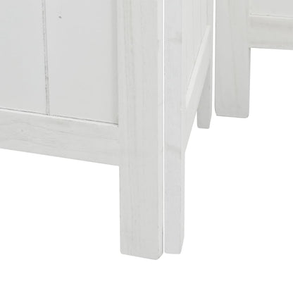 White Solid Wood Paulownia Room Divider – 6 Panels