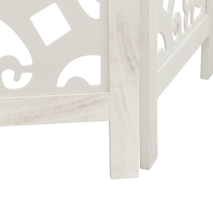 Stylish 5-Panel Room Divider in White Solid Wood Paulownia