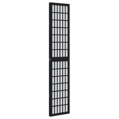 Elegant 3-Panel Black Solid Wood Room Divider - Paulownia