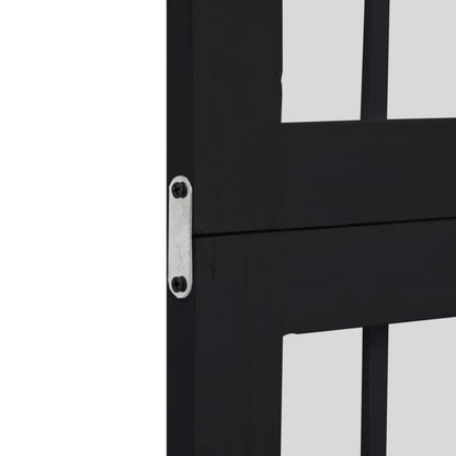 Elegant 3-Panel Black Solid Wood Room Divider - Paulownia