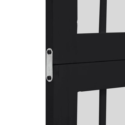 Elegant Black Paulownia Wood Room Divider - 4 Panels