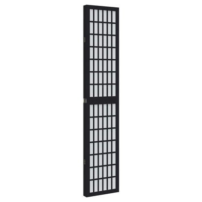 Elegant Black Paulownia Wood Room Divider - 4 Panels