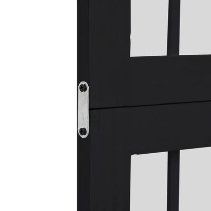 Black Solid Wood 6-Panel Room Divider - Paulownia Elegance