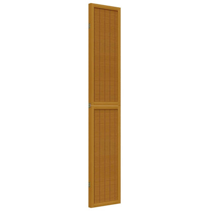 3-Panel Brown Solid Wood Room Divider - Paulownia Elegance