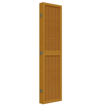 6-Panel Brown Solid Wood Room Divider - Paulownia