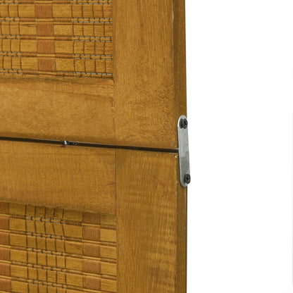 6-Panel Room Divider, Brown Solid Wood Paulownia Partition