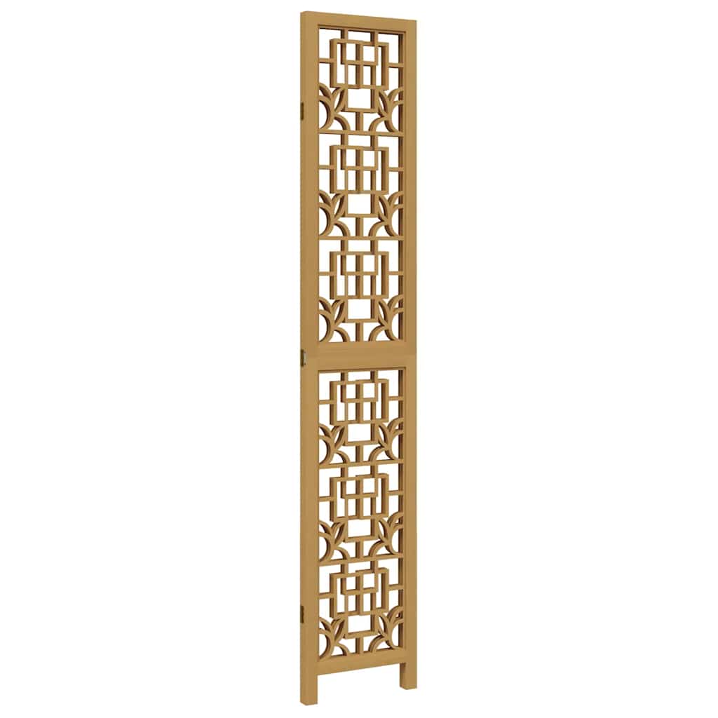 Solid Paulownia Wood Room Divider - 3 Panels, Brown