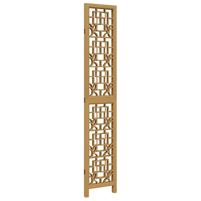 Solid Paulownia Wood Room Divider - 3 Panels, Brown