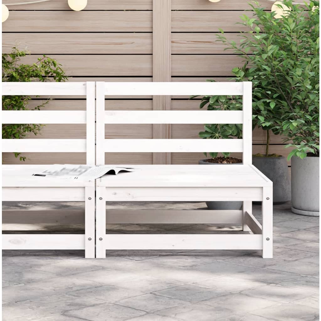 Armless Garden Sofa 70x70x67 cm - White Pine Wood