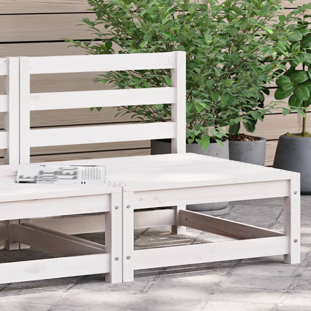 Armless Garden Sofa 70x70x67 cm - White Pine Wood