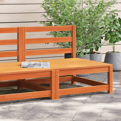 Armless Garden Sofa 70cm Wax Brown Pine Wood