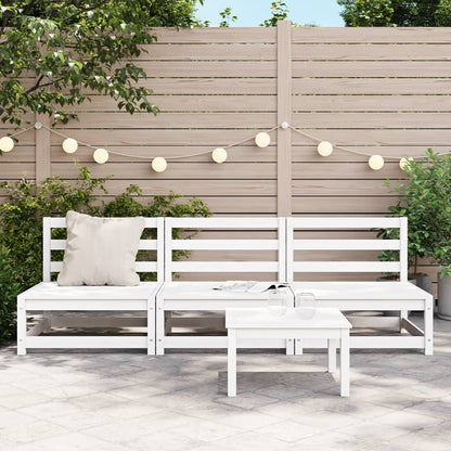 White Pine Armless Garden Sofas, 3-Piece Set, 70x70x67 cm