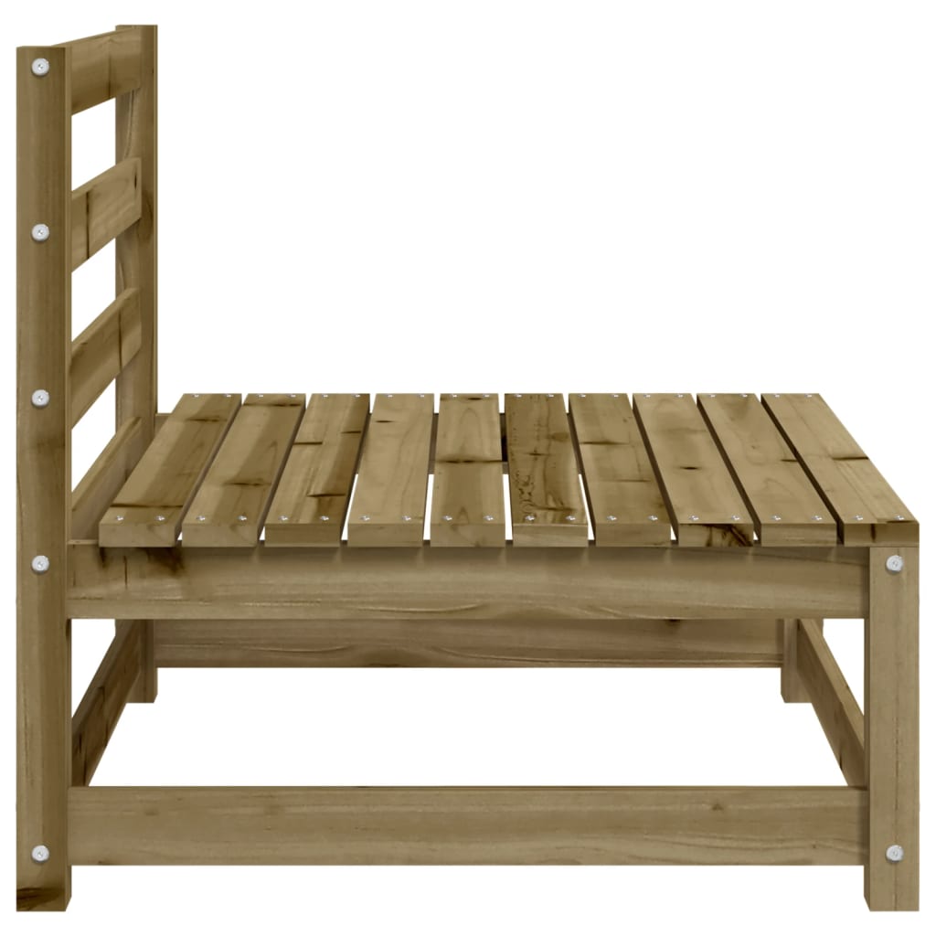 Armless Garden Sofas Set, 3 pcs, Pine Wood, 70x70x67 cm