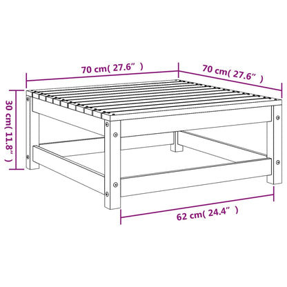 Solid Pine Garden Footstool 70x70x30 cm - Durable Outdoor Furniture