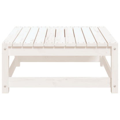 Solid Pine Garden Footstool - White, 70x70x30 cm