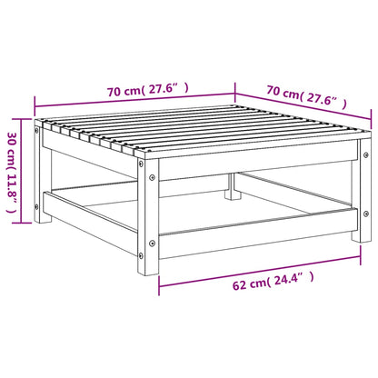 Solid Pine Garden Footstool - White, 70x70x30 cm