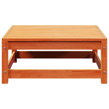 Wax Brown Solid Pine Garden Footstool 70x70x30 cm