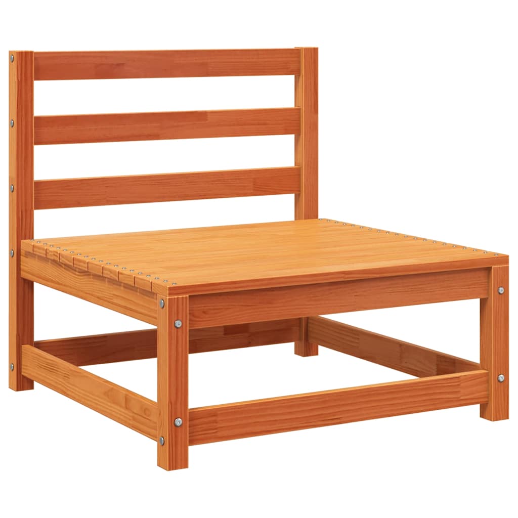 Wax Brown Solid Wood Pine 2-Seater Garden Sofa