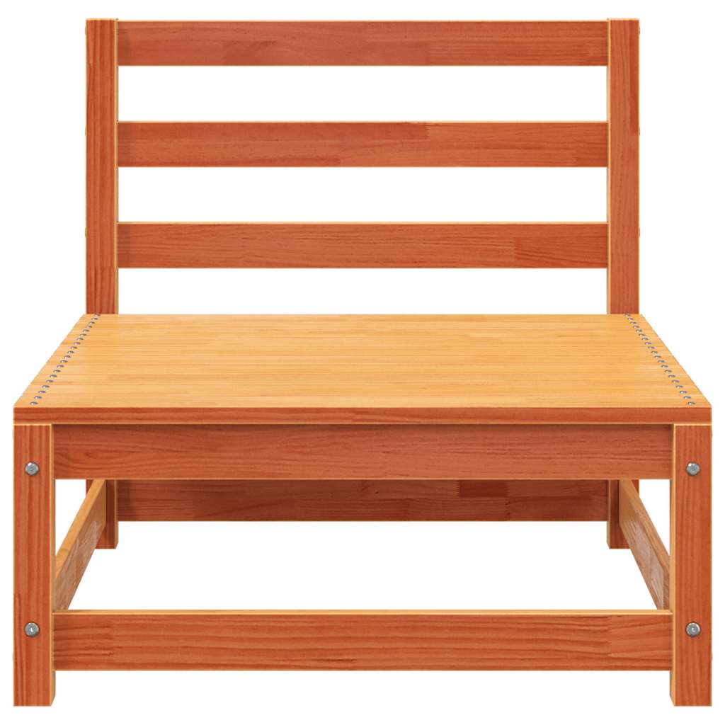 Wax Brown Solid Wood Pine 2-Seater Garden Sofa