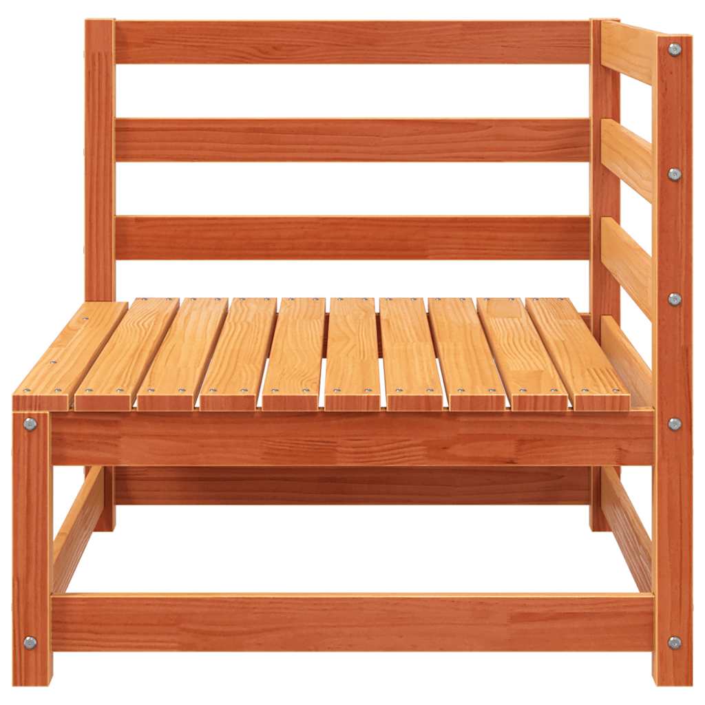 Wax Brown Solid Wood Pine 2-Seater Garden Sofa