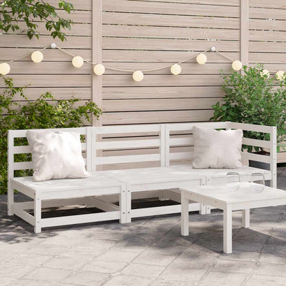 White 3-Seater Garden Sofa in Solid Pine Wood