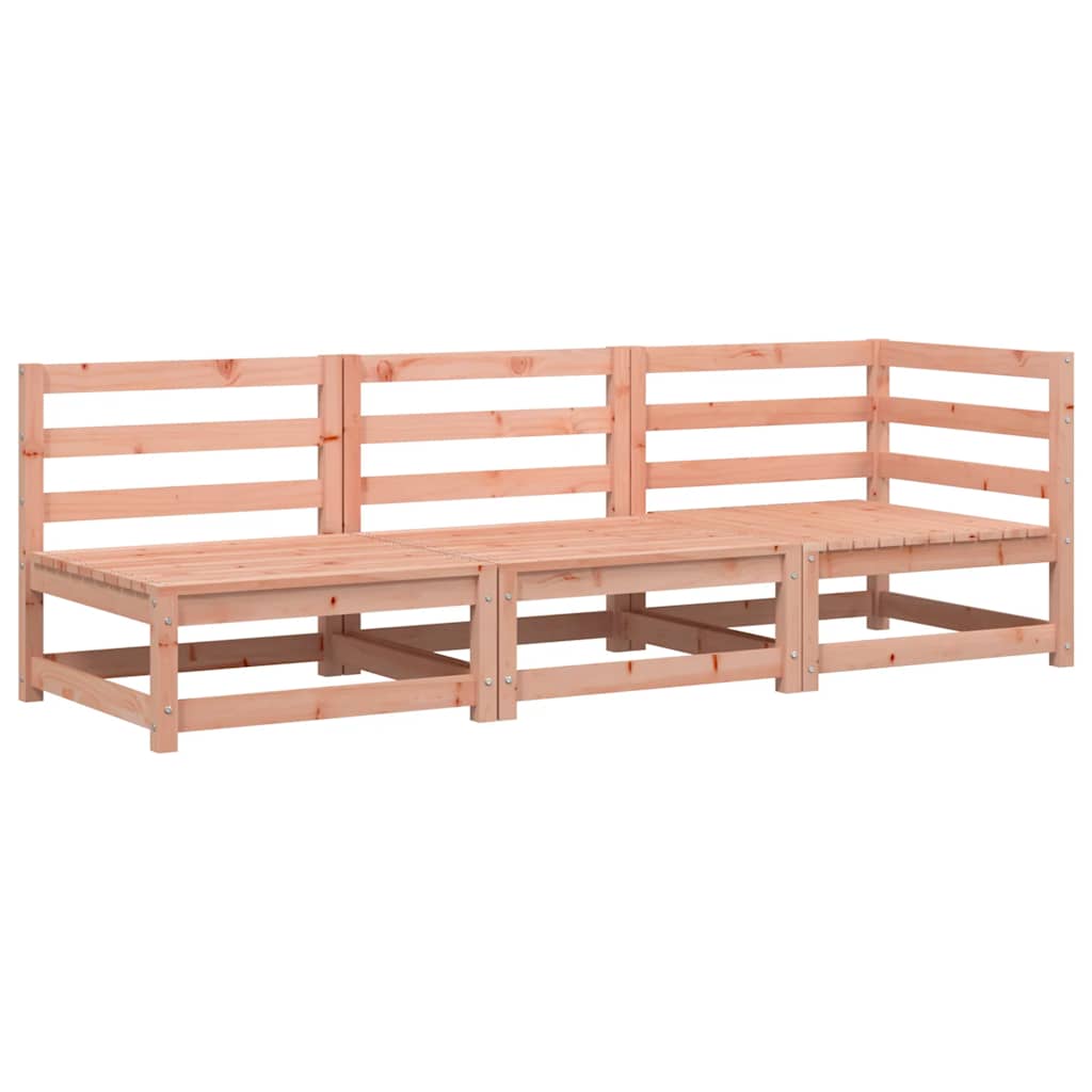 Elegant 3-Seater Garden Sofa | Solid Douglas Wood | Natural Finish
