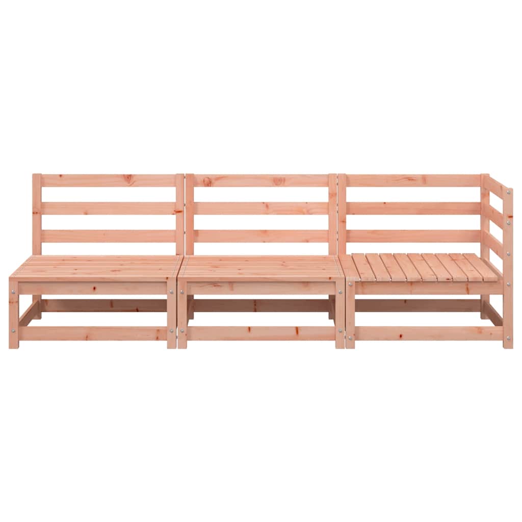 Elegant 3-Seater Garden Sofa | Solid Douglas Wood | Natural Finish