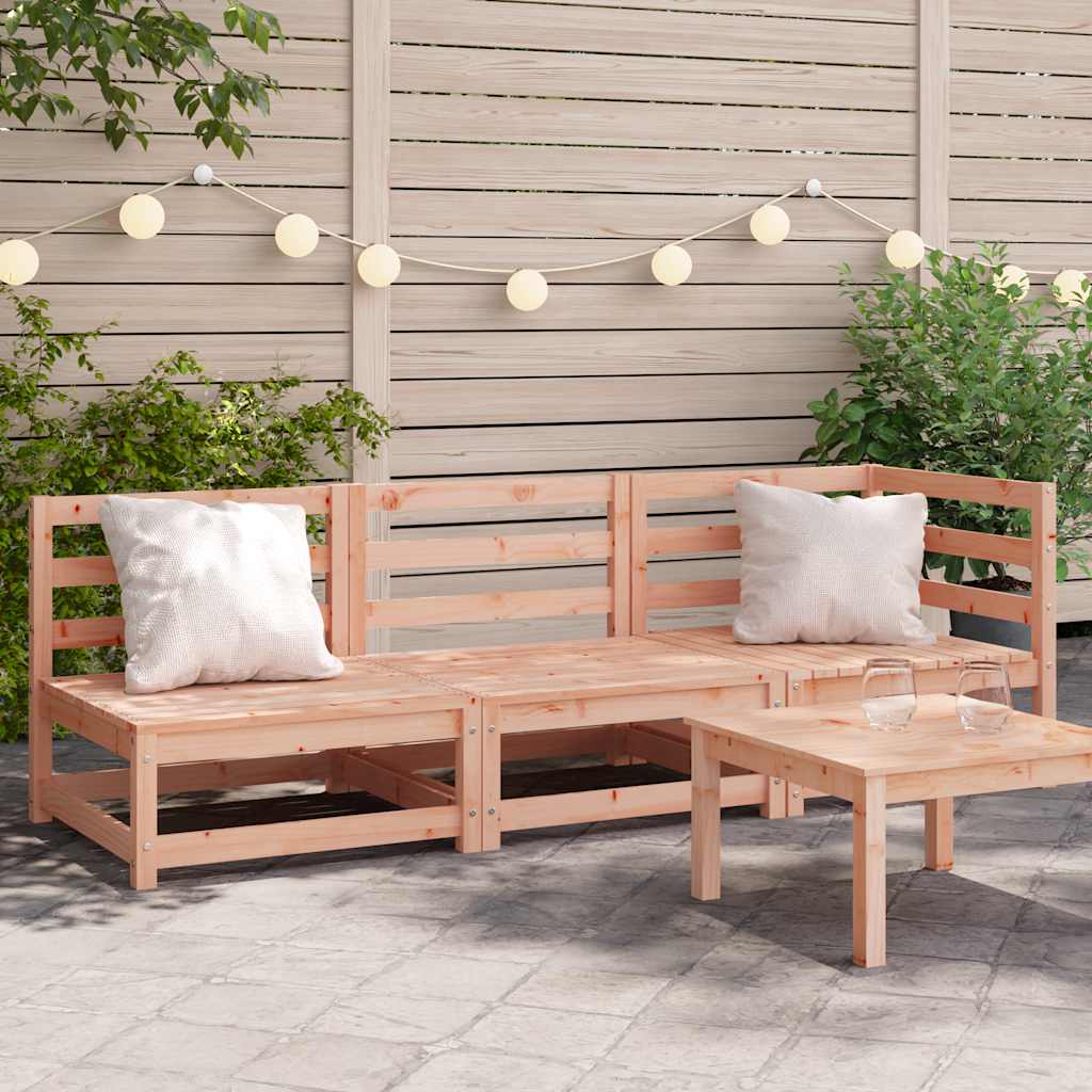 Elegant 3-Seater Garden Sofa | Solid Douglas Wood | Natural Finish