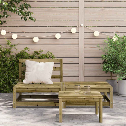 Armless Pine Wood Garden Sofa & Footstool - Weatherproof Design