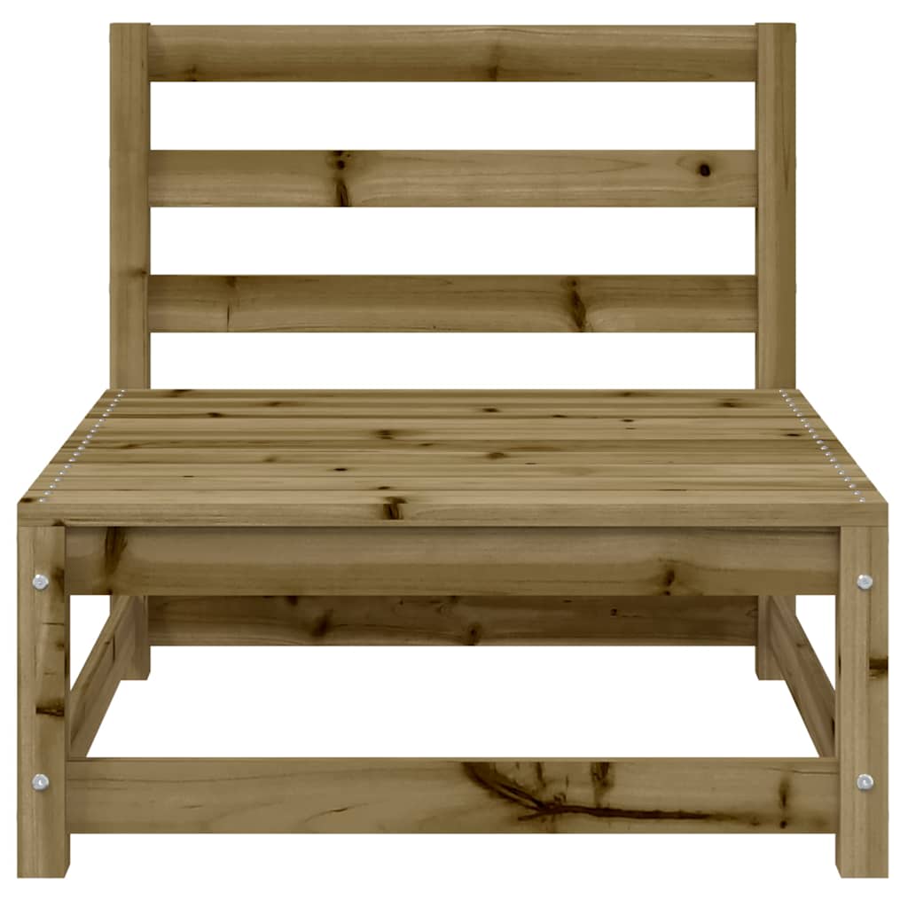 Armless Pine Wood Garden Sofa & Footstool - Weatherproof Design