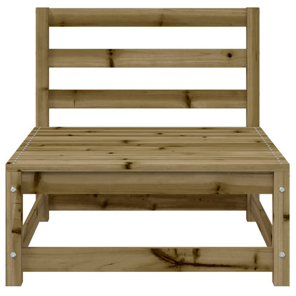 Armless Pine Wood Garden Sofa & Footstool - Weatherproof Design