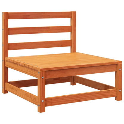 Garden Sofa Armless & Footstool - Wax Brown Solid Pine Wood