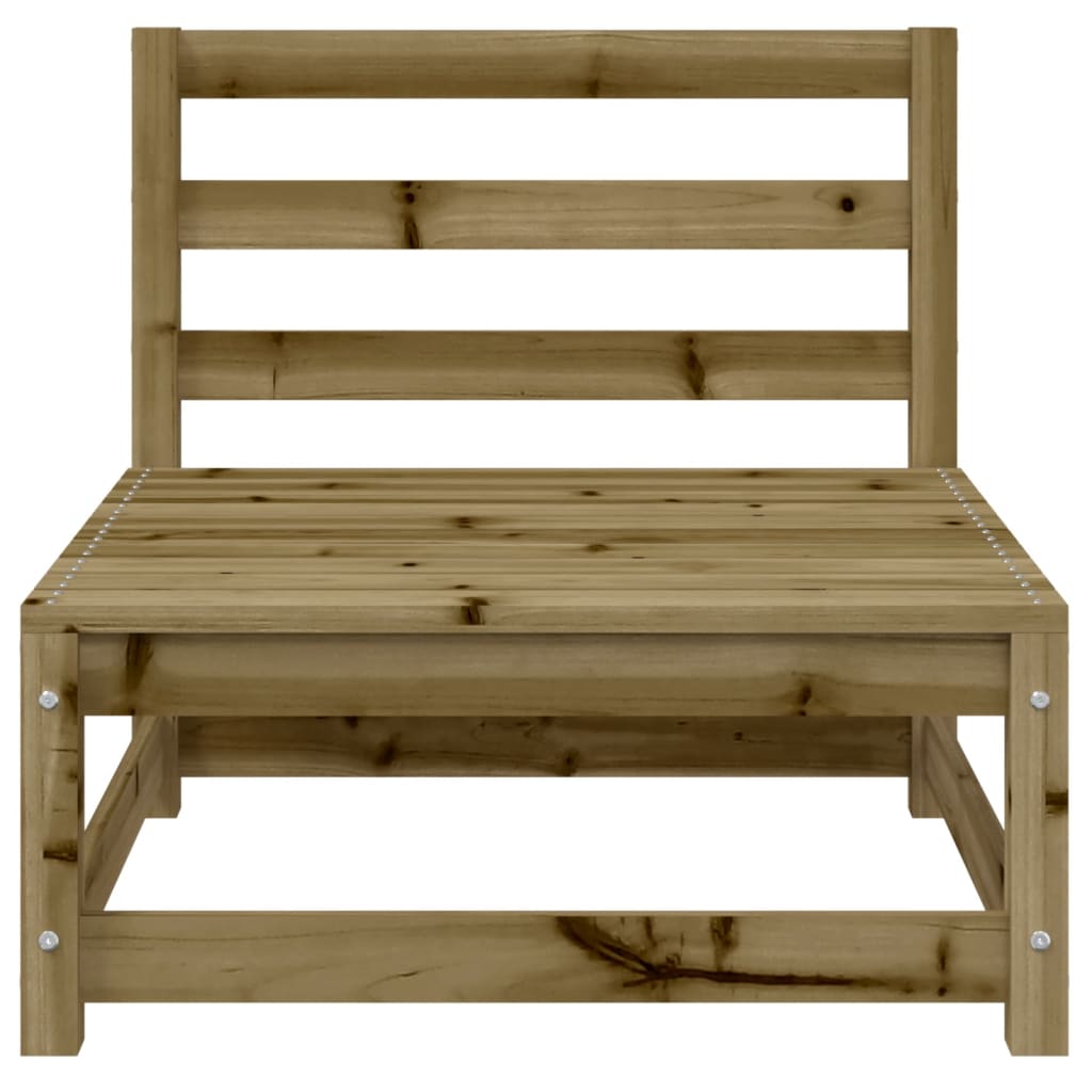 Armless Garden Sofa with Footstool - Pine Wood, Weather-Resistant