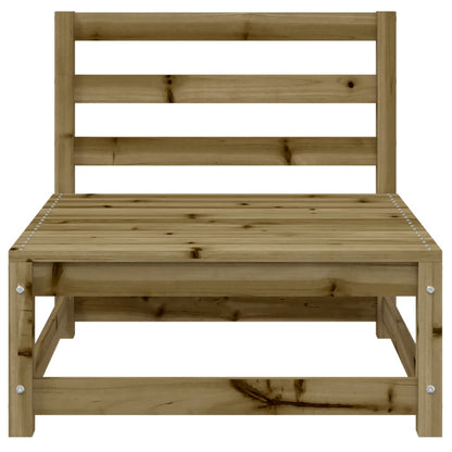 Armless Garden Sofa with Footstool - Pine Wood, Weather-Resistant