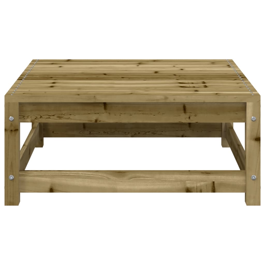 Armless Garden Sofa with Footstool - Pine Wood, Weather-Resistant