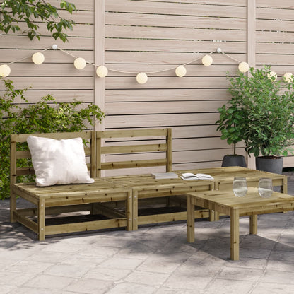 Armless Garden Sofa with Footstool - Pine Wood, Weather-Resistant